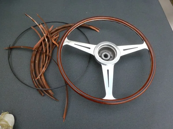 Restored classic steering wheel for Jaguar